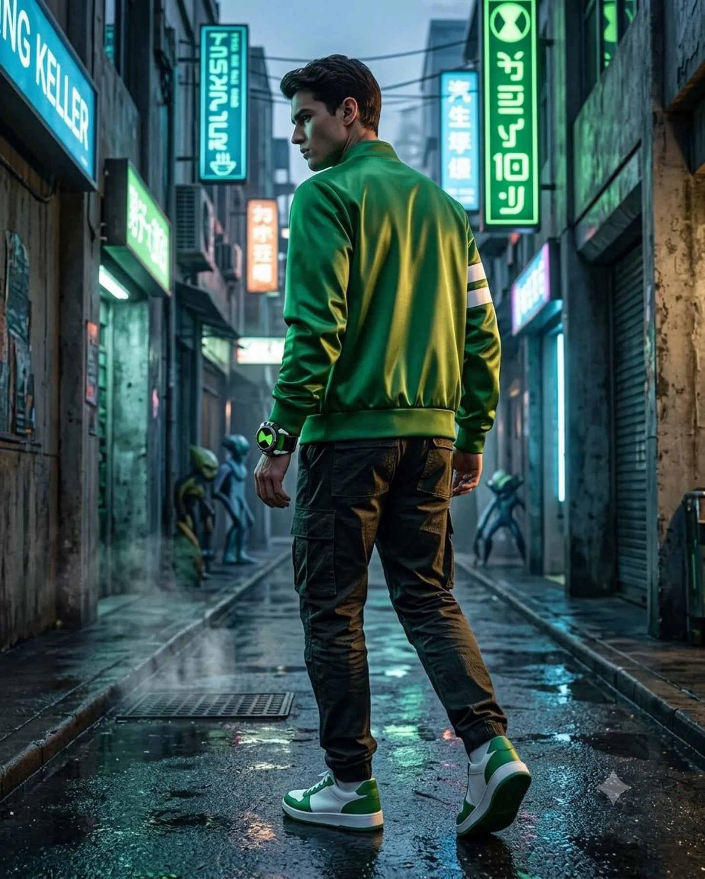 Ben 10 Cosplay Costume Green jacket Ten Ben Jacket
