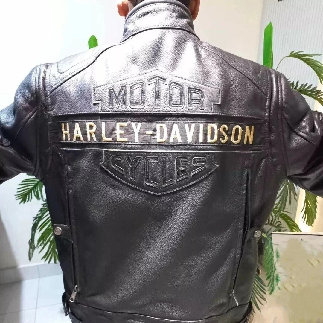Harley Davidson Leather Motor Cylce Jacket, High Quality Cowhide leather jacket