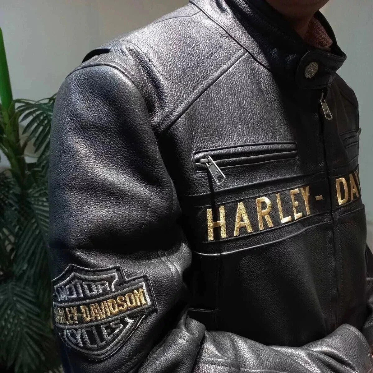 Harley Davidson Leather Motor Cylce Jacket, High Quality Cowhide leather jacket