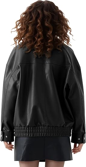 Women’s Casual Brown Leather Jacket with Front Flap Pocket