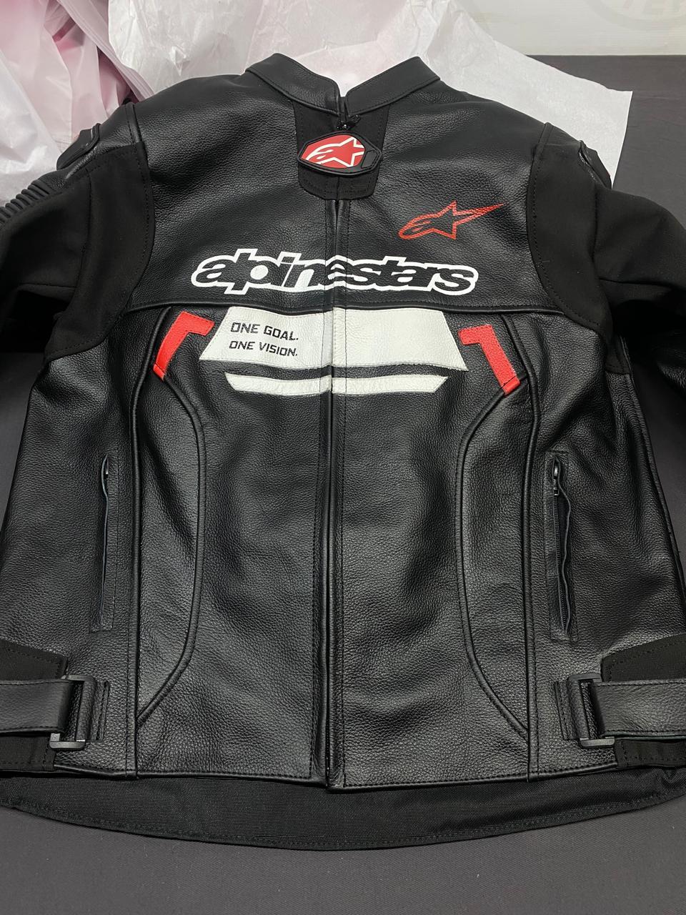 Alpinestars Original Cowhide Leather Motorbike Jacket Real Leather Racing Jacket