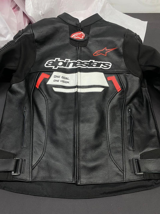 Alpinestars Original Cowhide Leather Motorbike Jacket Real Leather Racing Jacket