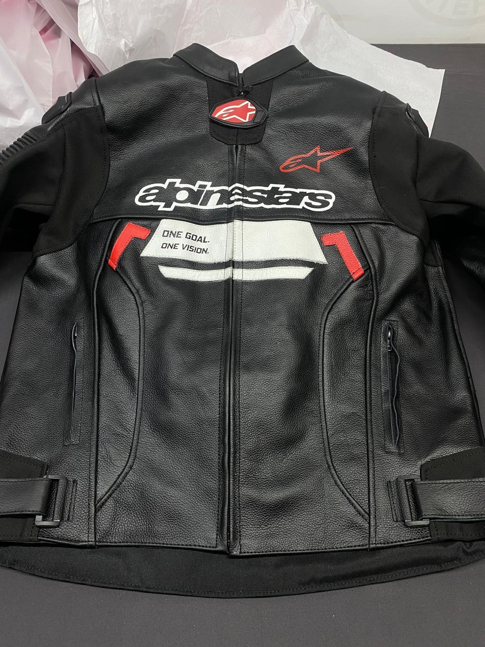 Alpinestars Original Cowhide Leather Motorbike Jacket Real Leather Racing Jacket