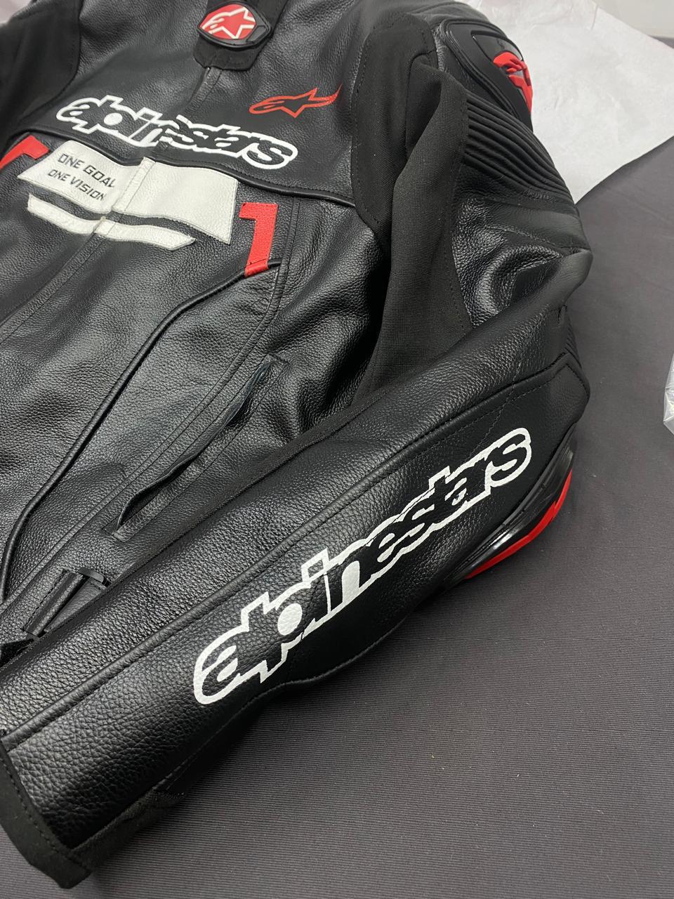 Alpinestars Original Cowhide Leather Motorbike Jacket Real Leather Racing Jacket