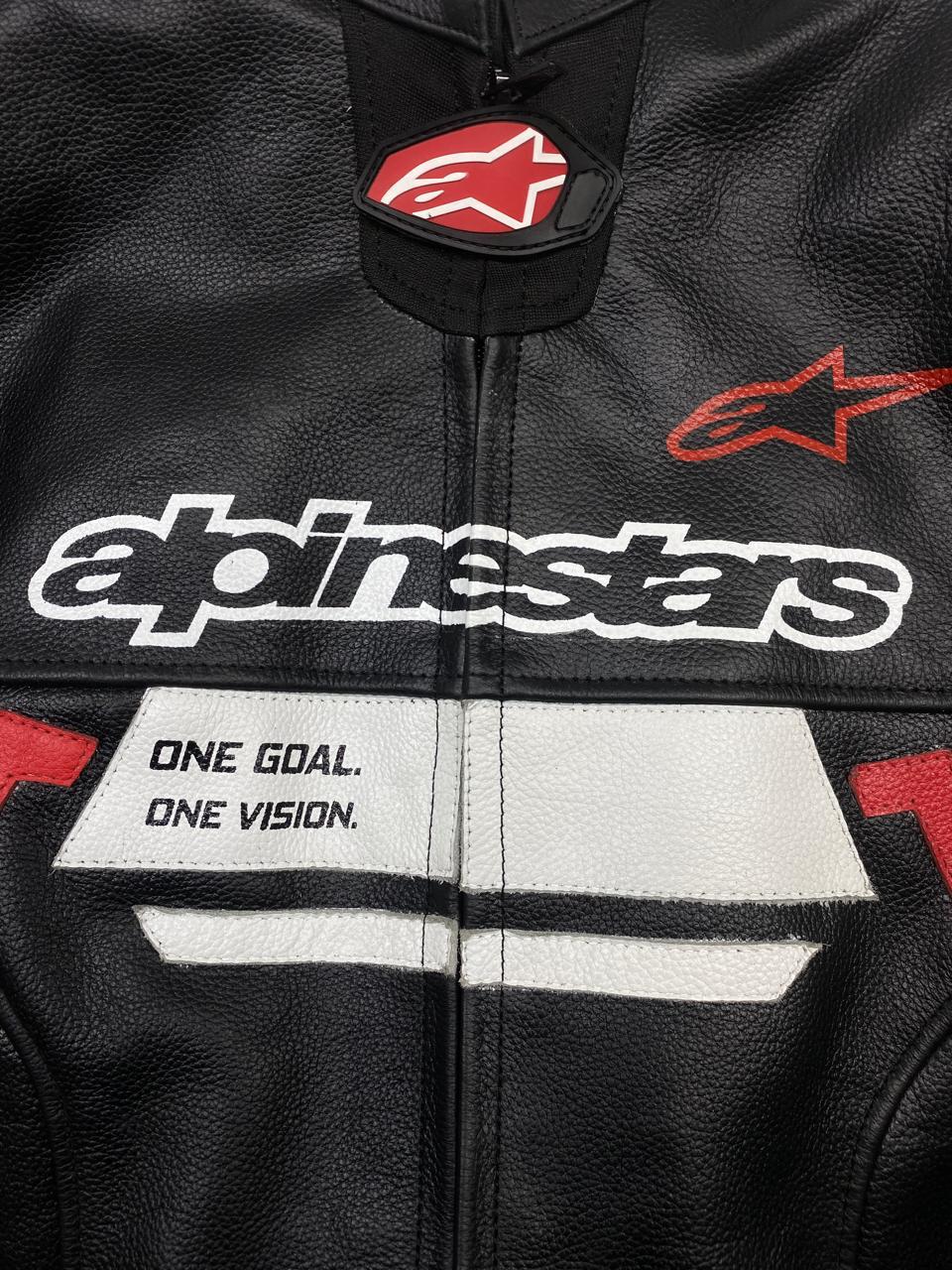 Alpinestars Original Cowhide Leather Motorbike Jacket Real Leather Racing Jacket