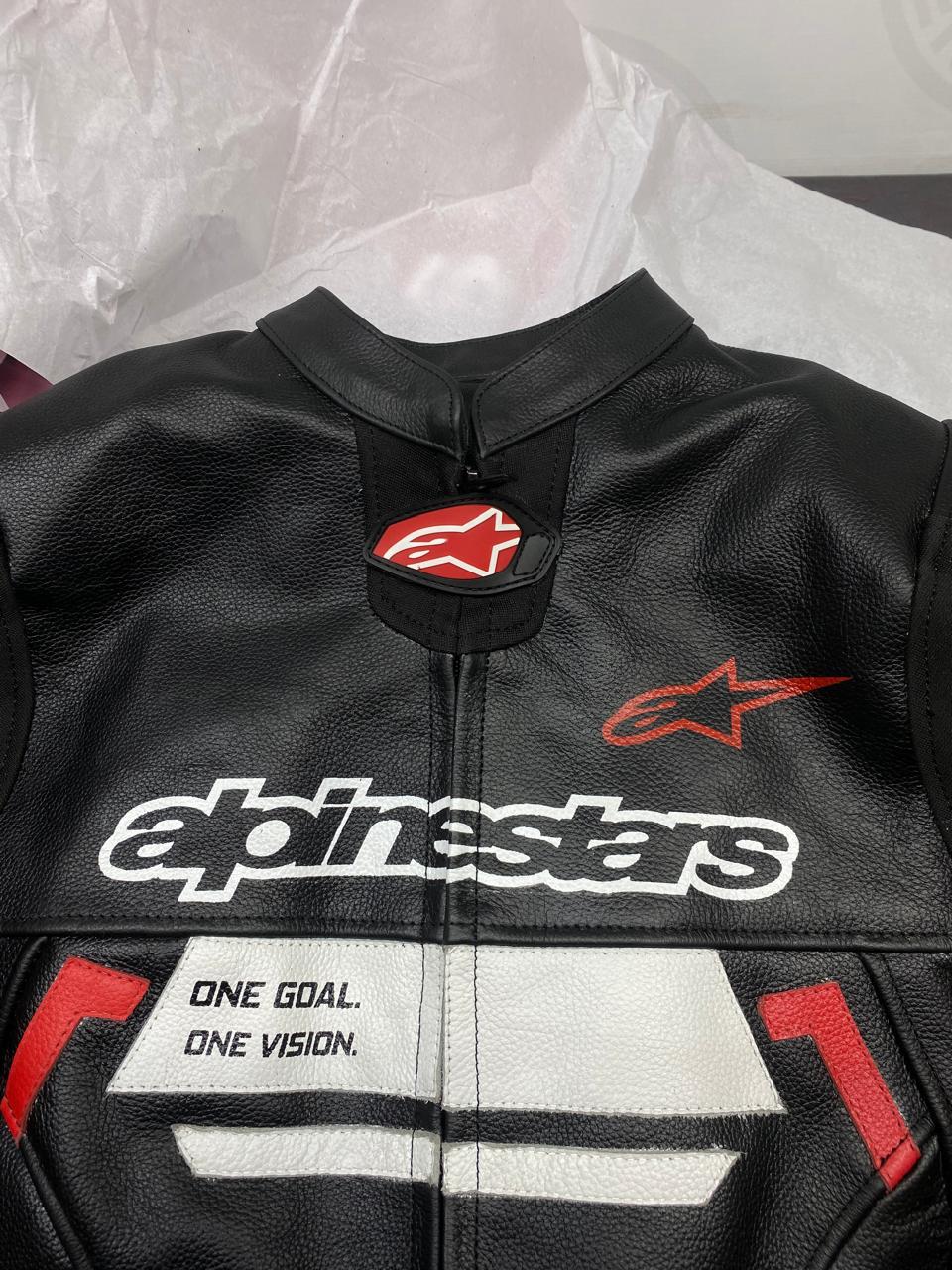 Alpinestars Original Cowhide Leather Motorbike Jacket Real Leather Racing Jacket