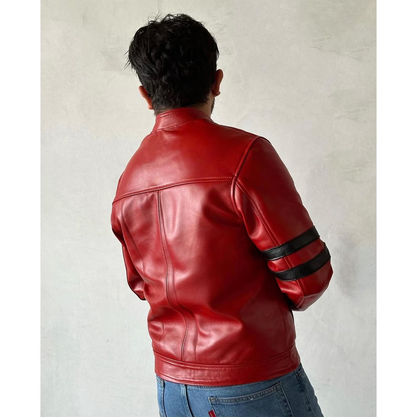 Ben Ten Real Leather Halloween Cosplay Jacket Omniverse - Superhero Ben 10 Red Costume