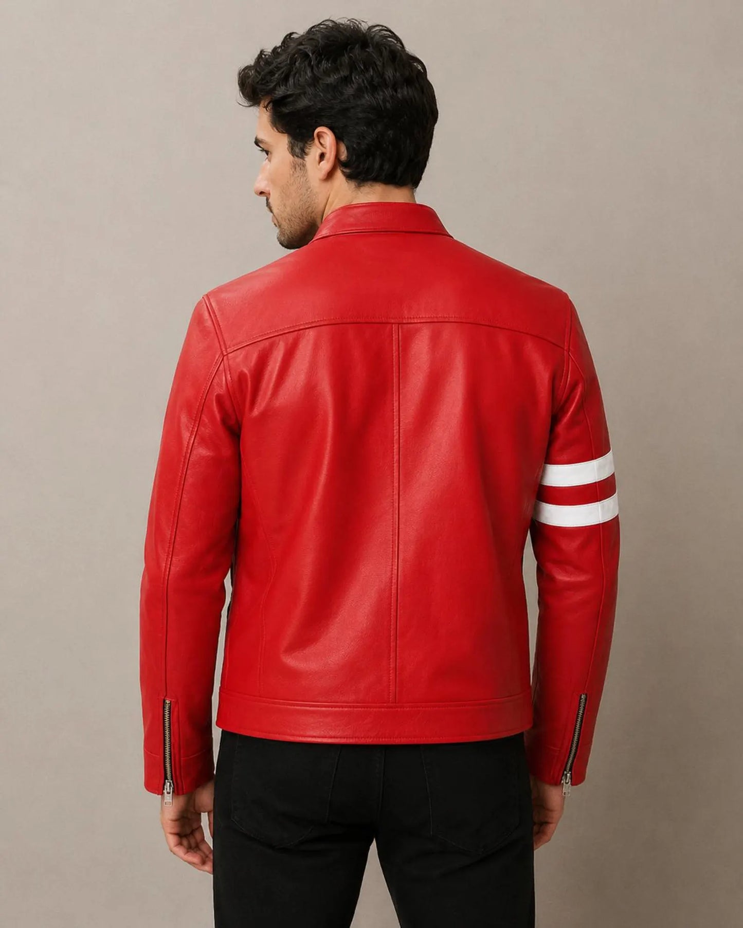 Ben 10 Alien Swarm Red Leather Jacket | Ryan Kelley Tennyson Cosplay Biker Coat | Handmade Superhero Halloween Costume Jacket