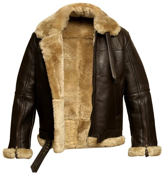 Men’s Classic B3 Sheepskin Bomber | RAF Aviator Leather Jacket with Faux Fur Collar