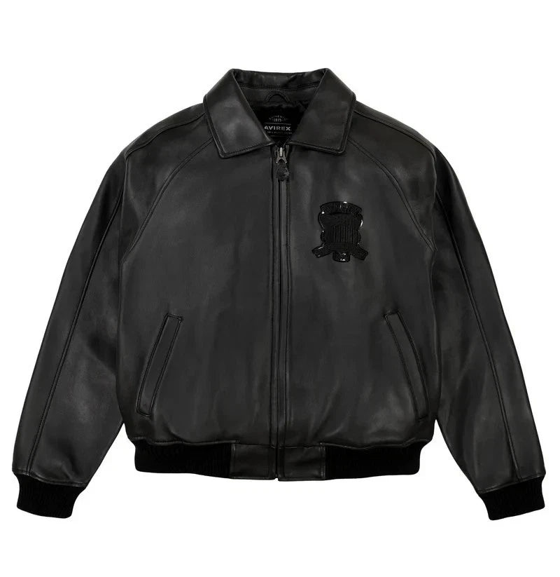 ICON Men’s Black Flight Jacket – Classic Bomber in Faux Leather