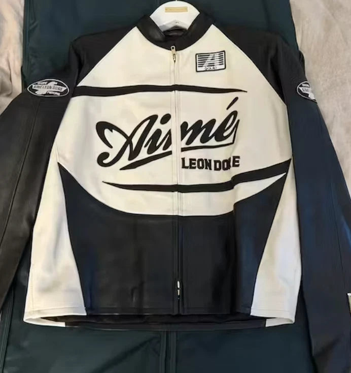 Aime Leon Dore Leather Café Racer Jacket size