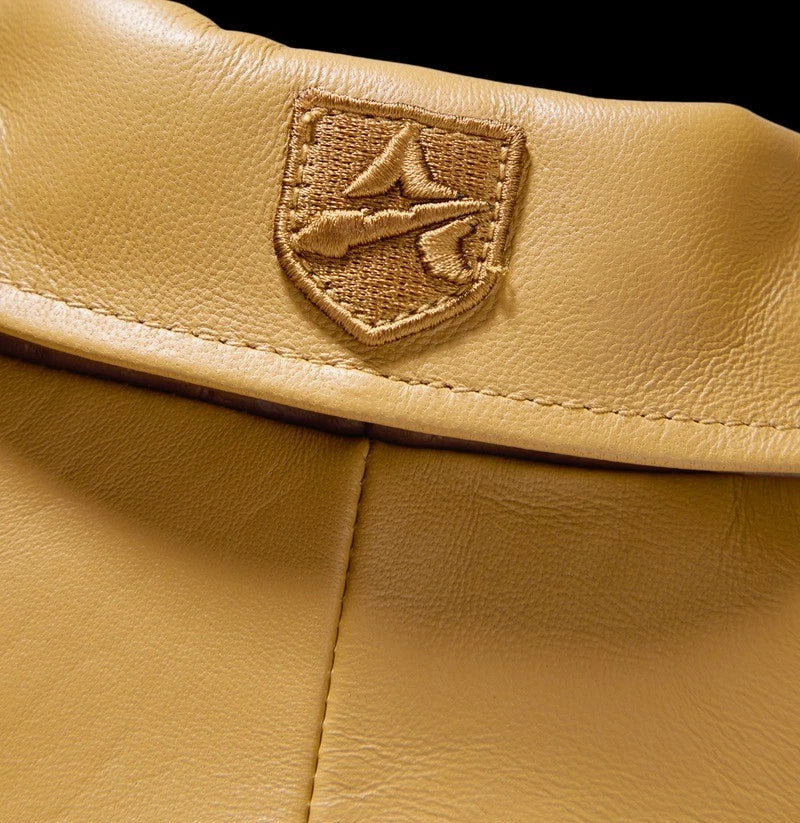 Men's Yellow American Flight Bomber Jacket Real Lambskin Leather Jacket