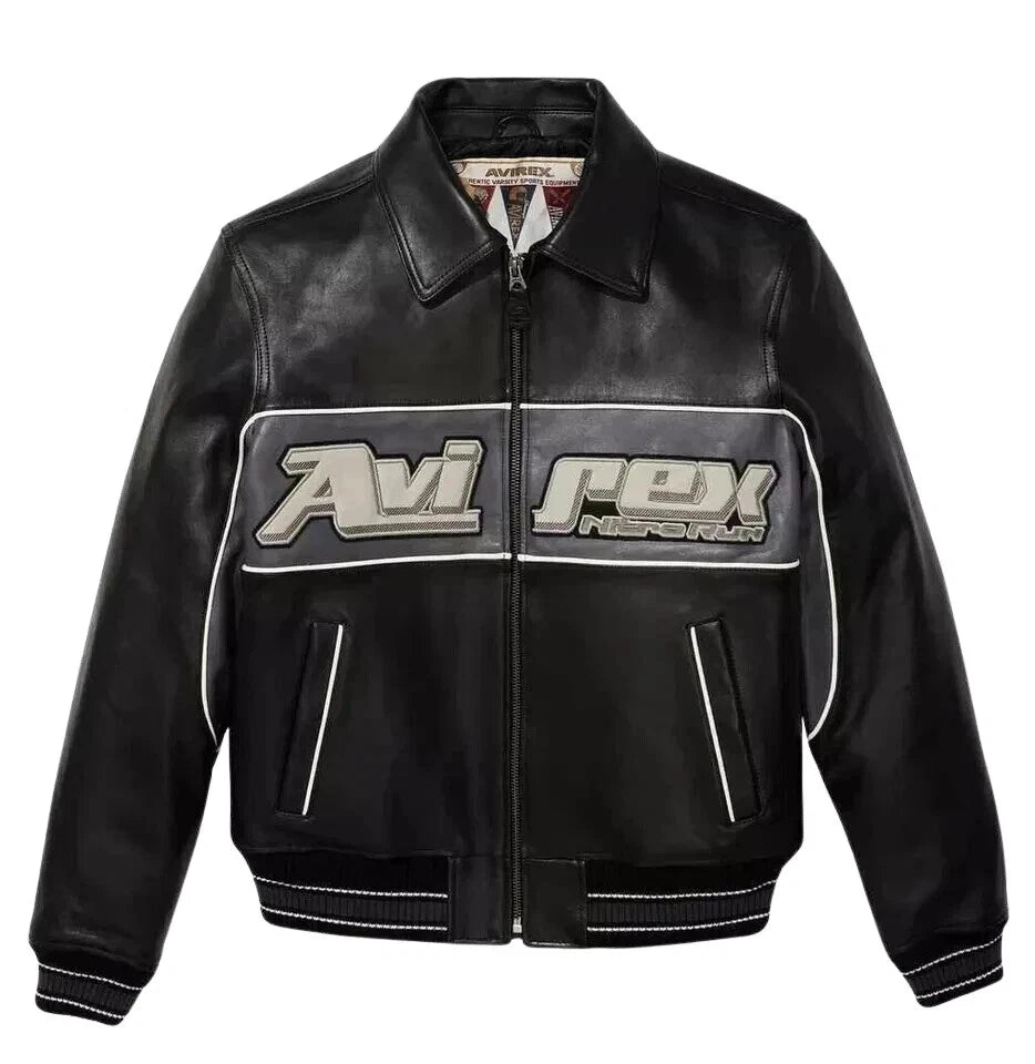Men Black Real Bomber American Flight Jacket Real Leather Jacket Men Gift