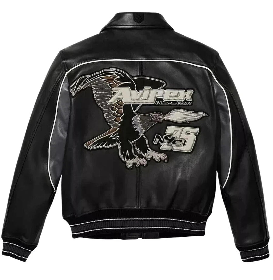 Men Black Real Bomber American Flight Jacket Real Leather Jacket Men Gift