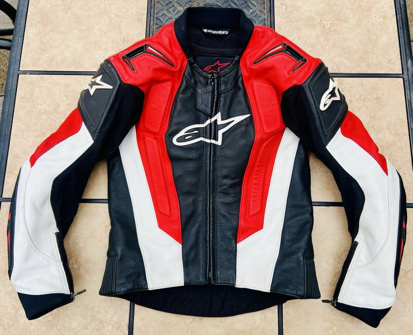 Vintage Alpinestars Men’s Red Leather Super Duty Motorcycle Jacket
