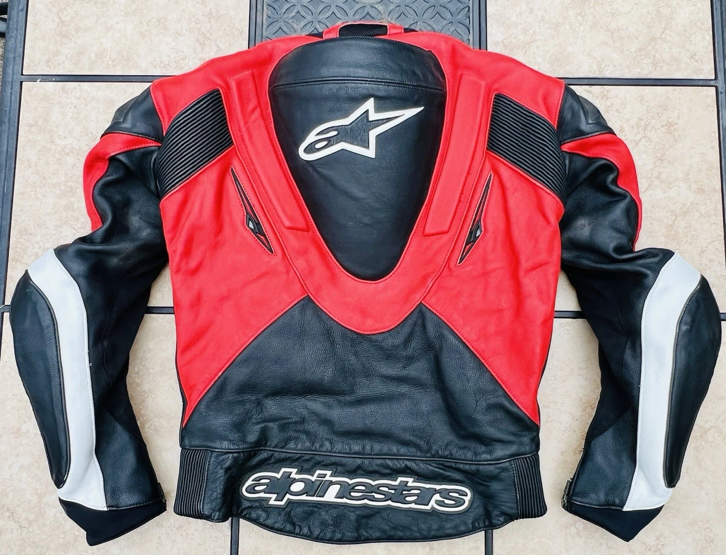 Vintage Alpinestars Men’s Red Leather Super Duty Motorcycle Jacket
