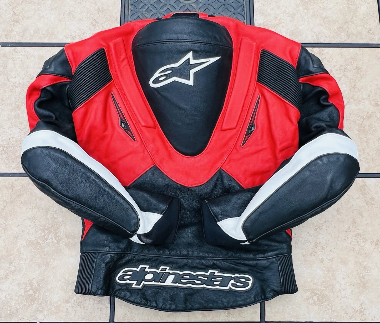 Vintage Alpinestars Men’s Red Leather Super Duty Motorcycle Jacket