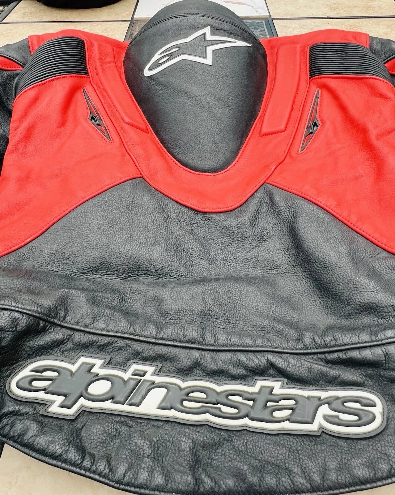 Vintage Alpinestars Men’s Red Leather Super Duty Motorcycle Jacket