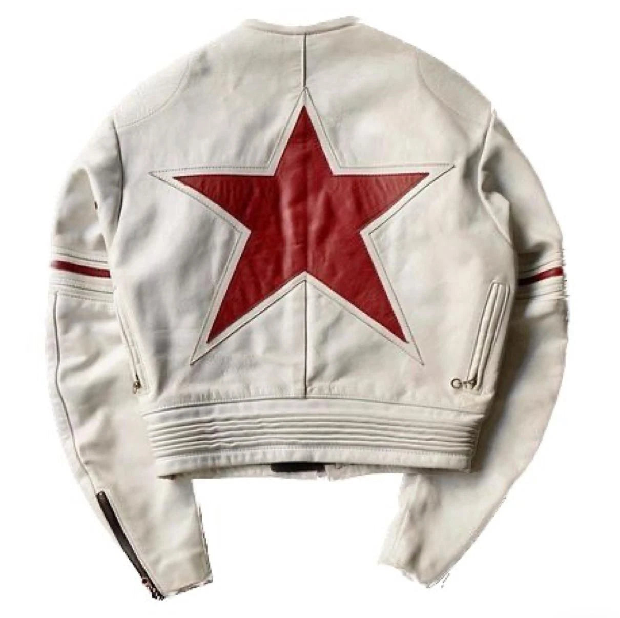 Leathers White Red Racing Jacket Castrol Champion Patch Biker Moto Jack