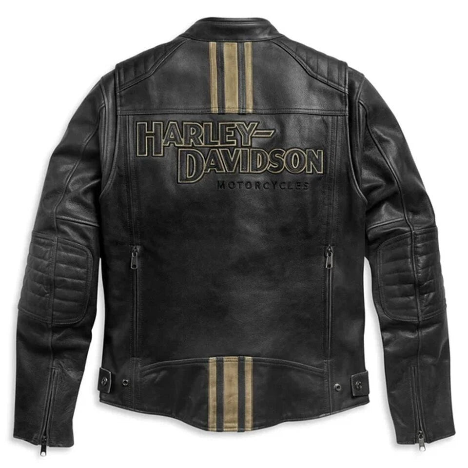 jacket Men’s Black Motorcycle Jacket – Genuine Cowhide Leather