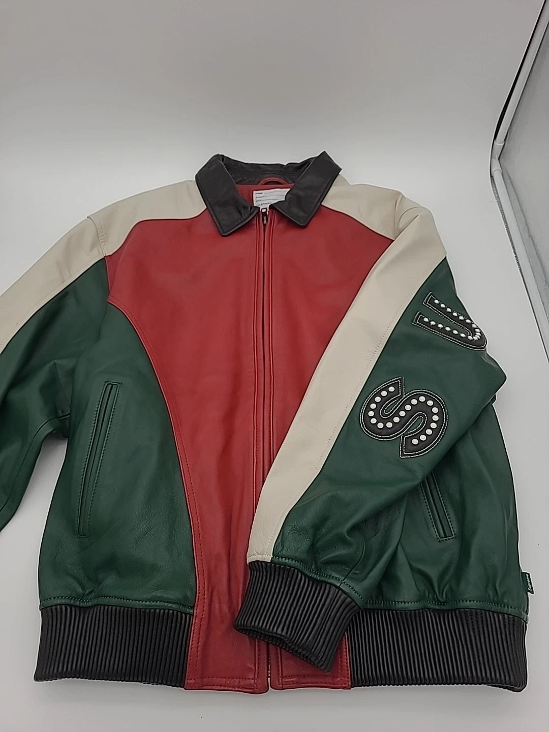 Supreme Studded Arc Logo Leather Jacket SS2018 Sheepskin