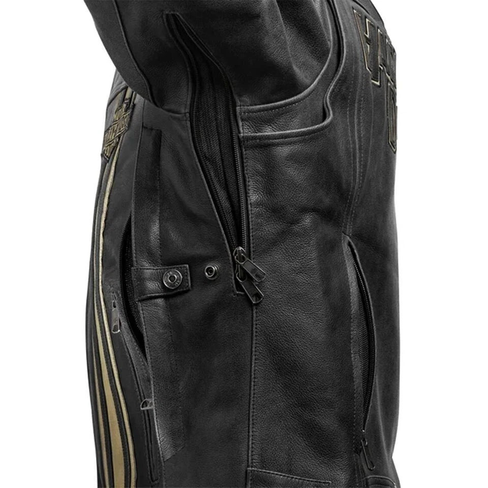 jacket Men’s Black Motorcycle Jacket – Genuine Cowhide Leather