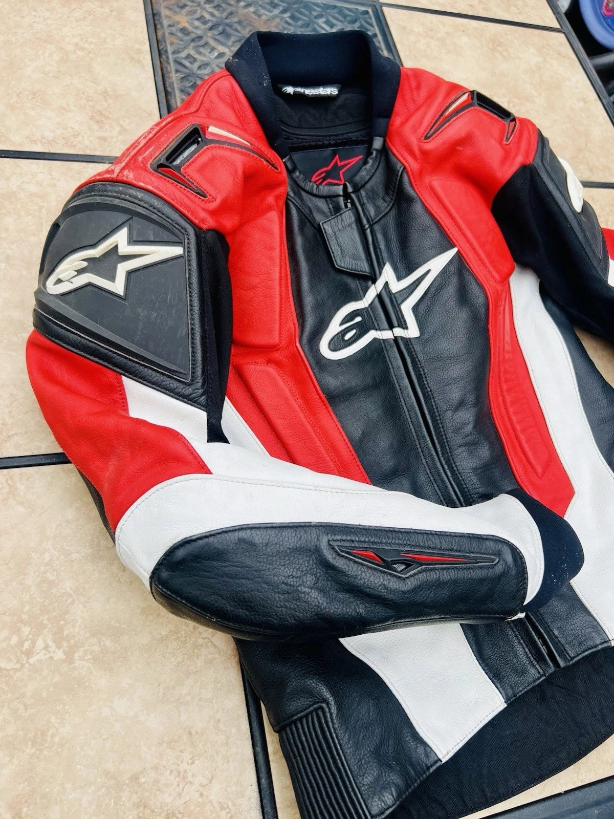 Vintage Alpinestars Men’s Red Leather Super Duty Motorcycle Jacket