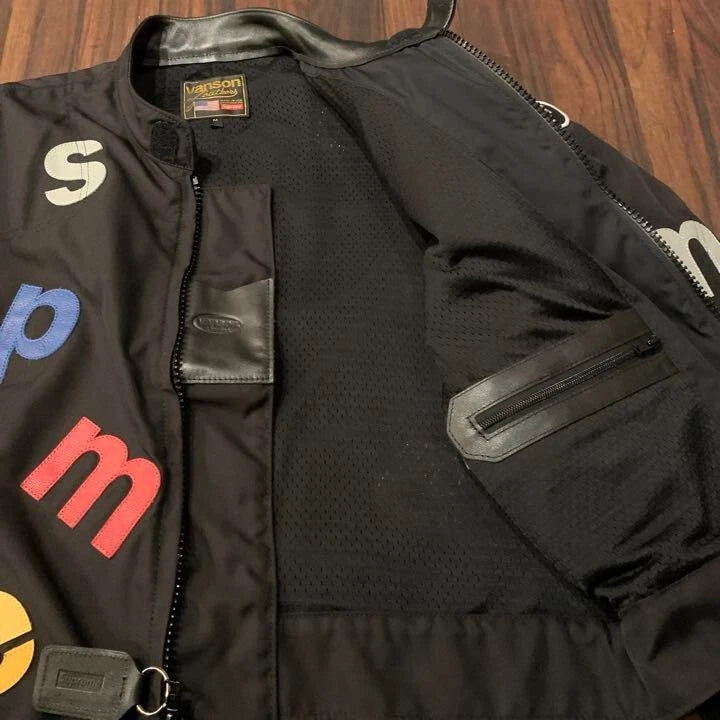 Supreme × VANSON 20ss single rider's jacket  black Leather Logo NEW