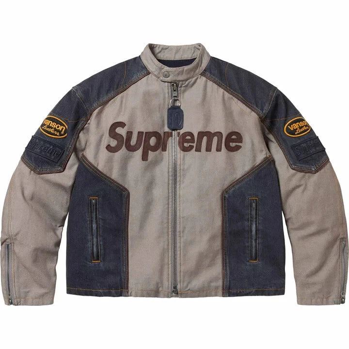 Supreme Vanson Leathers Cordura Cotton Jacket Denim