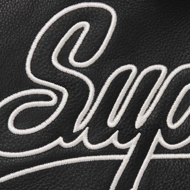 Supreme Chicago White Sox Leather Varsity Jacket Black