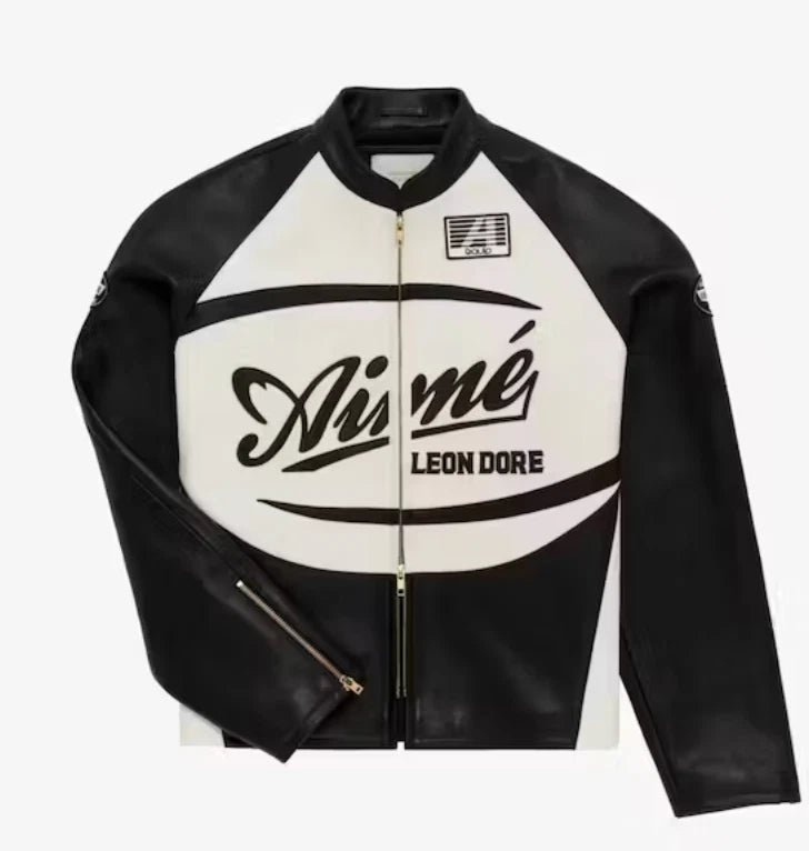 Aime Leon Dore Leather Café Racer Jacket size