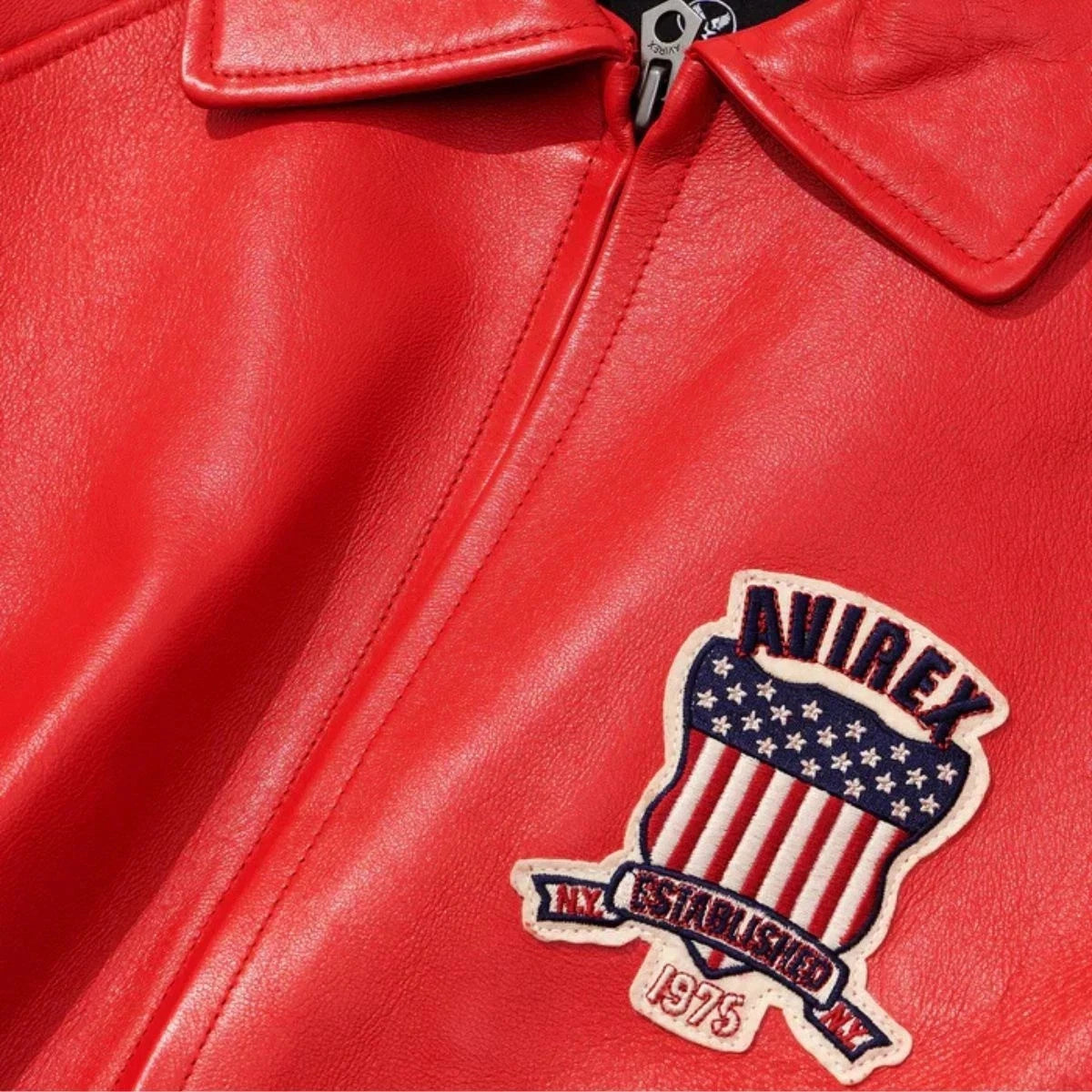 Men’s Red American Icon Flight Bomber Real Cowhide Leather Flying Jacket