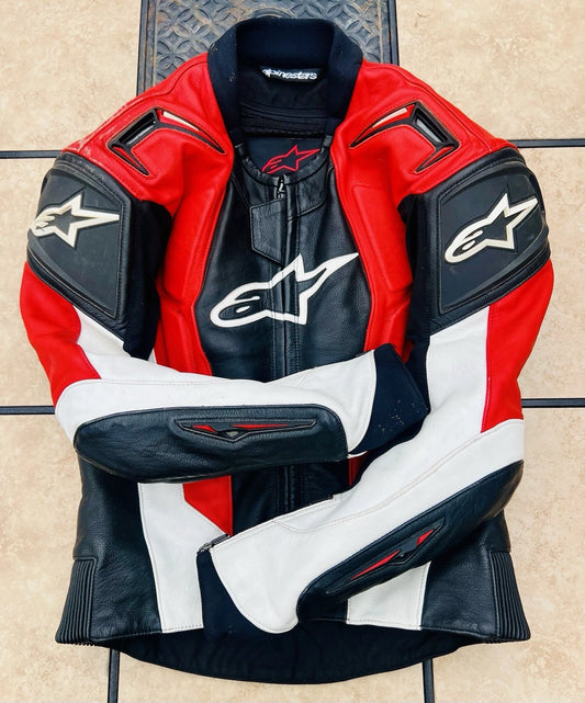 Vintage Alpinestars Men’s Red Leather Super Duty Motorcycle Jacket