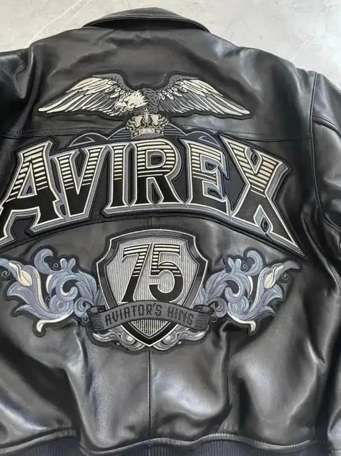 Men's USA Aviator 75 King's Flight Bomber Genuine Cowhide Leather Jacket