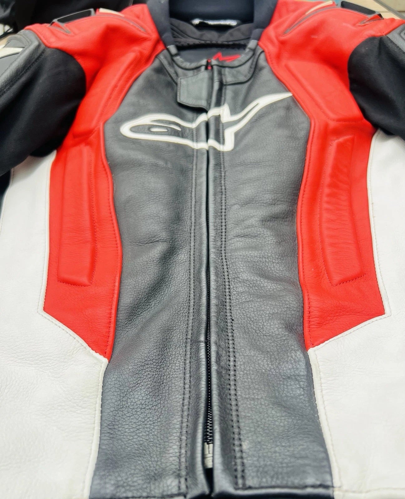 Vintage Alpinestars Men’s Red Leather Super Duty Motorcycle Jacket