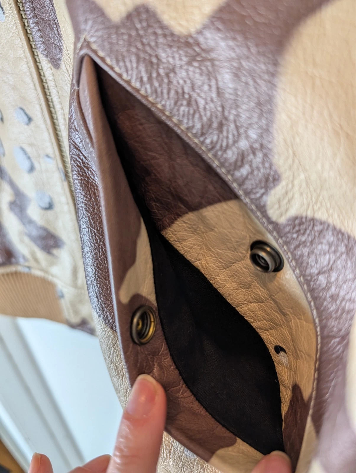 Supreme Leather MA-1 Jacket Desert Camo SS17 Mens Bomber