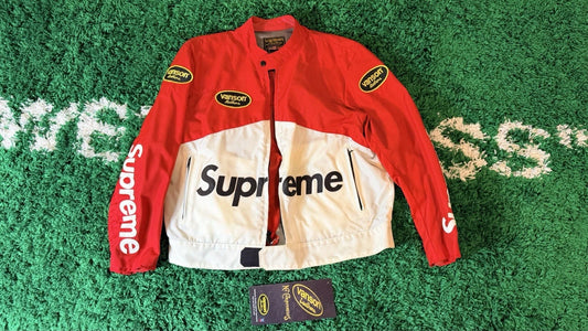 Supreme Vanson Leather Cordura Jacket Red