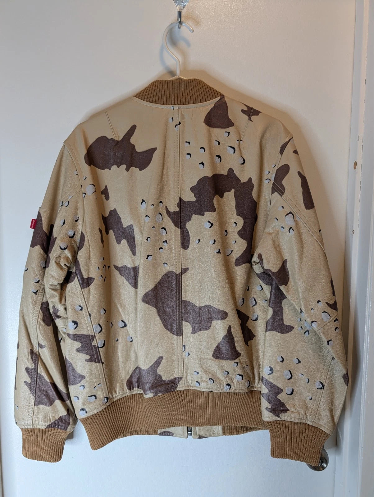 Supreme Leather MA-1 Jacket Desert Camo SS17 Mens Bomber