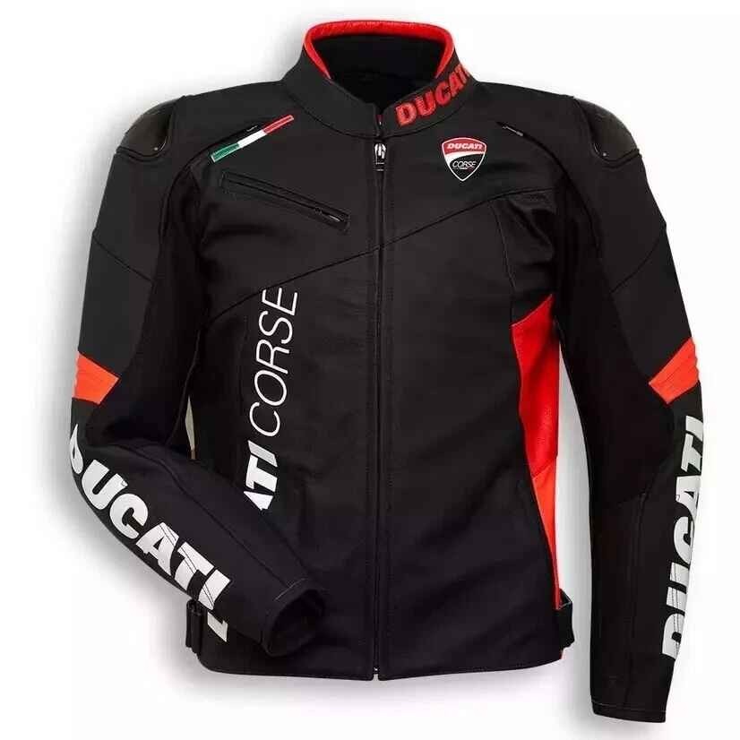Ducati Racing Motorcycle Biker Leather Jacket Motorbike Men Leather Jacket