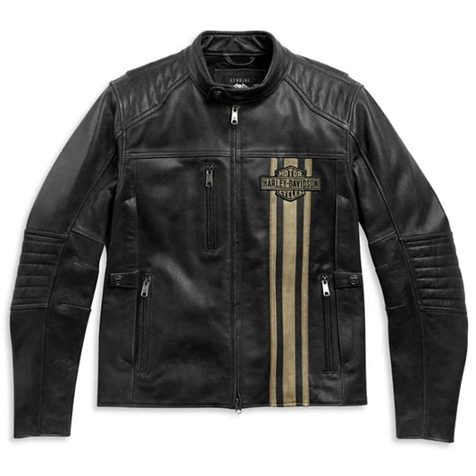 jacket Men’s Black Motorcycle Jacket – Genuine Cowhide Leather