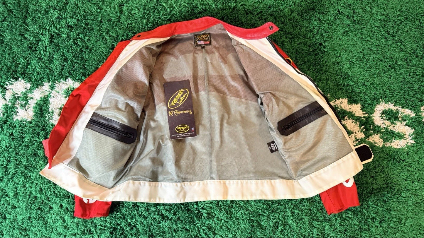Supreme Vanson Leather Cordura Jacket Red