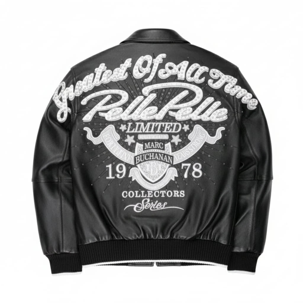 Pelle Pelle Men’s Black Leather Jacket – GOAT Edition | Premium Biker Style