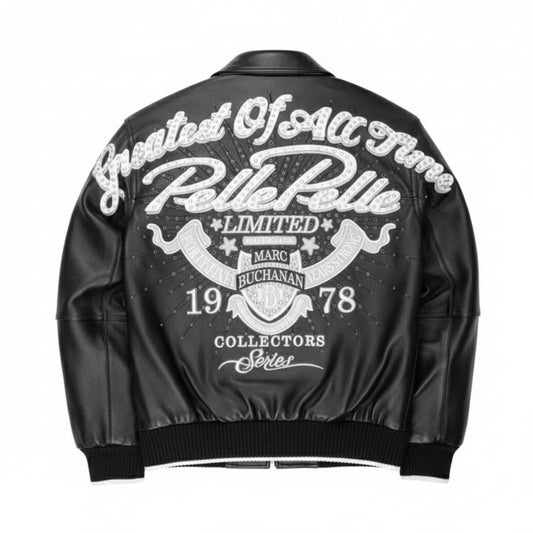 Pelle Pelle Men’s Black Leather Jacket – GOAT Edition | Premium Biker Style